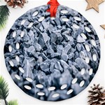 Rocks Stones Gray Gravel Rocky Material  Ornament (Round Filigree) Front