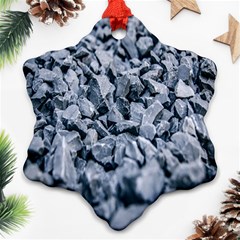 Rocks Stones Gray Gravel Rocky Material  Snowflake Ornament (two Sides) by artworkshop