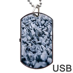 Rocks Stones Gray Gravel Rocky Material  Dog Tag Usb Flash (one Side) by artworkshop