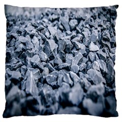 Rocks Stones Gray Gravel Rocky Material  Large Flano Cushion Case (two Sides) by artworkshop