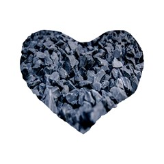 Rocks Stones Gray Gravel Rocky Material  Standard 16  Premium Flano Heart Shape Cushions by artworkshop