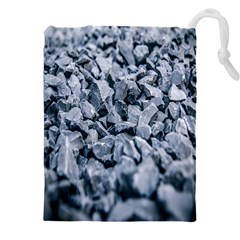 Rocks Stones Gray Gravel Rocky Material  Drawstring Pouch (5xl) by artworkshop