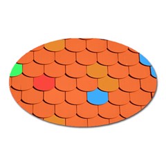 Roof Roofing Tiles  Oval Magnet by artworkshop