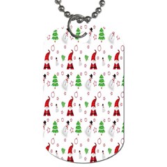 Santa Claus Snowman Christmas  Dog Tag (one Side) by artworkshop