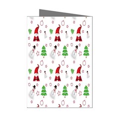 Santa Claus Snowman Christmas  Mini Greeting Cards (pkg Of 8)