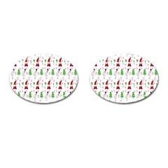 Santa Claus Snowman Christmas  Cufflinks (oval)