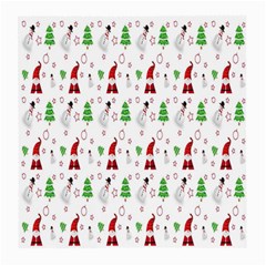 Santa Claus Snowman Christmas  Medium Glasses Cloth (2 Sides) by artworkshop