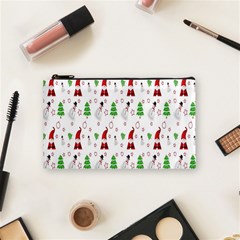 Santa Claus Snowman Christmas  Cosmetic Bag (small) by artworkshop