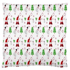 Santa Claus Snowman Christmas  Large Flano Cushion Case (one Side) by artworkshop