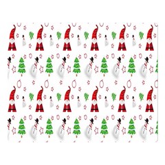 Santa Claus Snowman Christmas  Premium Plush Fleece Blanket (large) by artworkshop