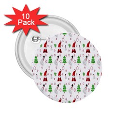 Santa Claus Snowman Christmas  2 25  Buttons (10 Pack)  by artworkshop