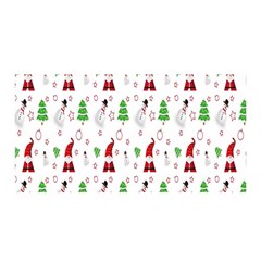 Santa Claus Snowman Christmas  Satin Wrap 35  X 70  by artworkshop