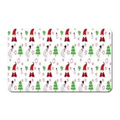 Santa Claus Snowman Christmas  Magnet (rectangular) by artworkshop