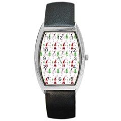 Santa Claus Snowman Christmas  Barrel Style Metal Watch