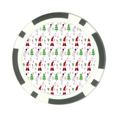 Santa Claus Snowman Christmas  Poker Chip Card Guard (10 Pack) by artworkshop