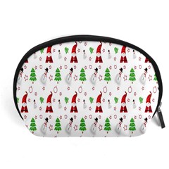 Santa Claus Snowman Christmas  Accessory Pouch (large) by artworkshop