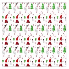 Santa Claus Snowman Christmas  Square Satin Scarf (36  X 36 ) by artworkshop