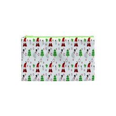 Santa Claus Snowman Christmas  Cosmetic Bag (xs) by artworkshop