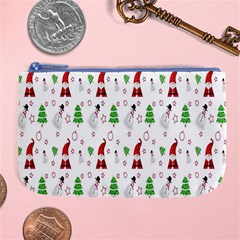 Santa Claus Snowman Christmas  Large Coin Purse by artworkshop