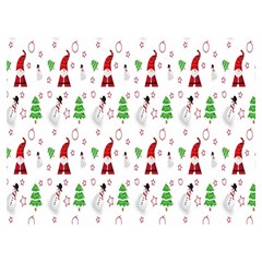 Santa Claus Snowman Christmas  One Side Premium Plush Fleece Blanket (extra Small) by artworkshop