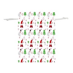 Santa Claus Snowman Christmas  Lightweight Drawstring Pouch (m) by artworkshop