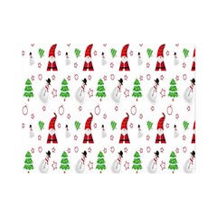 Santa Claus Snowman Christmas  One Side Premium Plush Fleece Blanket (mini) by artworkshop