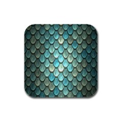 Scales Backdrop Texture Rubber Square Coaster (4 Pack) by artworkshop