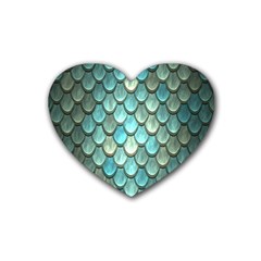 Scales Backdrop Texture Rubber Heart Coaster (4 Pack) by artworkshop