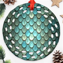 Scales Backdrop Texture Round Filigree Ornament (two Sides)