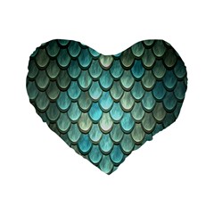 Scales Backdrop Texture Standard 16  Premium Heart Shape Cushions by artworkshop