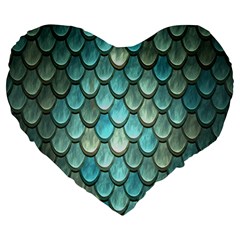 Scales Backdrop Texture Large 19  Premium Heart Shape Cushions by artworkshop