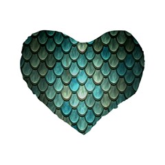 Scales Backdrop Texture Standard 16  Premium Flano Heart Shape Cushions by artworkshop