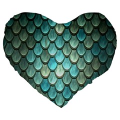 Scales Backdrop Texture Large 19  Premium Flano Heart Shape Cushions by artworkshop