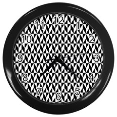 Seamless Abstract Geometric Pattern Background Wall Clock (black) by artworkshop