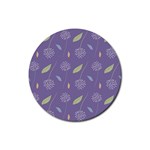 Seamless Pattern Floral Background Violet Background Rubber Coaster (Round) Front