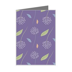 Seamless Pattern Floral Background Violet Background Mini Greeting Card by artworkshop