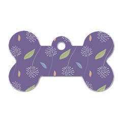 Seamless Pattern Floral Background Violet Background Dog Tag Bone (one Side) by artworkshop