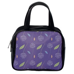 Seamless Pattern Floral Background Violet Background Classic Handbag (one Side) by artworkshop