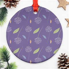 Seamless Pattern Floral Background Violet Background Round Ornament (two Sides) by artworkshop