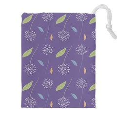 Seamless Pattern Floral Background Violet Background Drawstring Pouch (5xl) by artworkshop