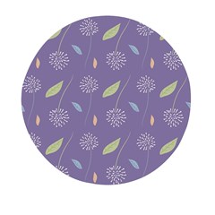 Seamless Pattern Floral Background Violet Background Mini Round Pill Box (pack Of 3) by artworkshop