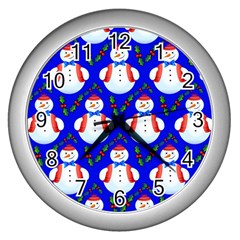 Seamless Repeat Repeating Pattern Wall Clock (silver) by artworkshop