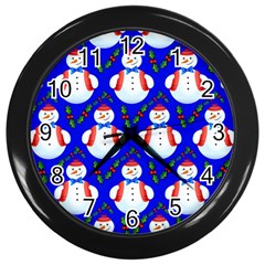 Seamless Repeat Repeating Pattern Wall Clock (black) by artworkshop