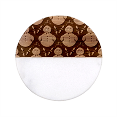 Seamless Repeat Repeating Pattern Classic Marble Wood Coaster (round)  by artworkshop