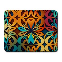 Orange, Turquoise And Blue Pattern  Small Mousepad by Sobalvarro