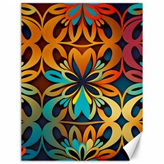 Orange, turquoise and blue pattern  Canvas 12  x 16 