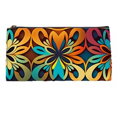 Orange, Turquoise And Blue Pattern  Pencil Case by Sobalvarro