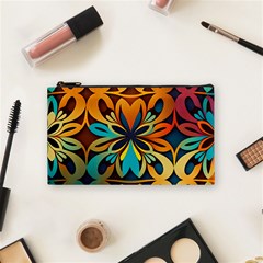 Orange, turquoise and blue pattern  Cosmetic Bag (Small)