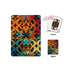 Orange, Turquoise And Blue Pattern  Playing Cards Single Design (mini) by Sobalvarro