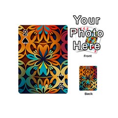 Orange, turquoise and blue pattern  Playing Cards 54 Designs (Mini)